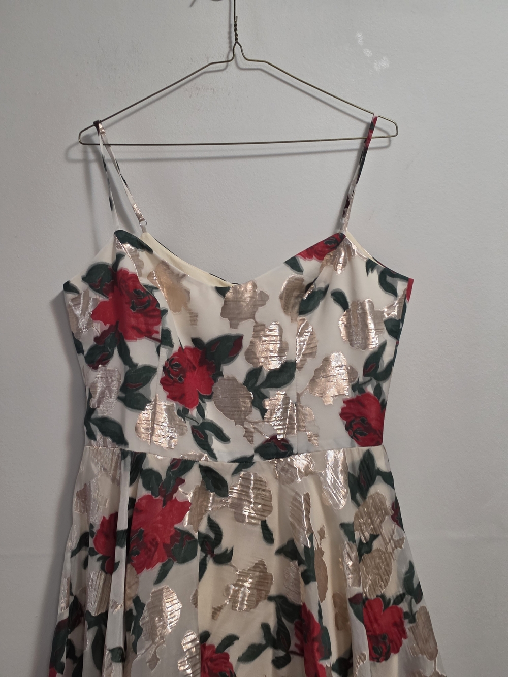 Dress the Population White Midi Skirt with Red Rose Print - Picture 3 of 8